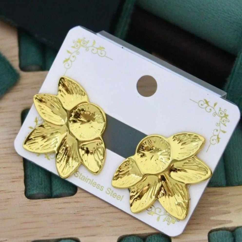 Golden Bloom Petal Earrings