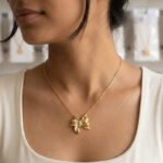 Golden Bow Charm Necklace