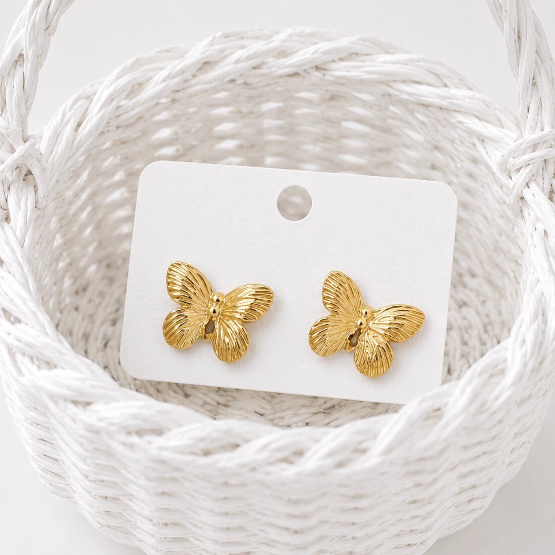 Golden Butterfly Stud Earrings