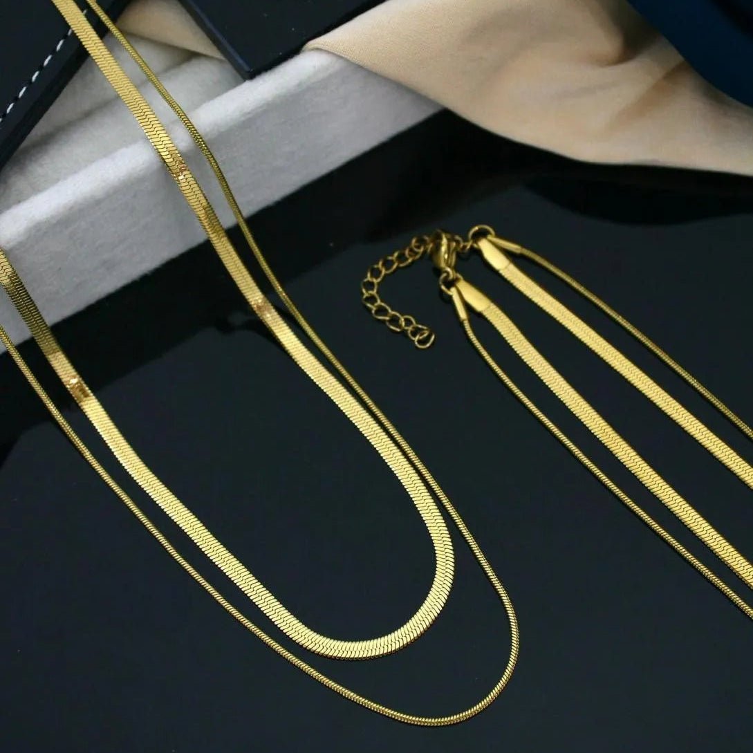 Golden Dual Layer Heart Necklace