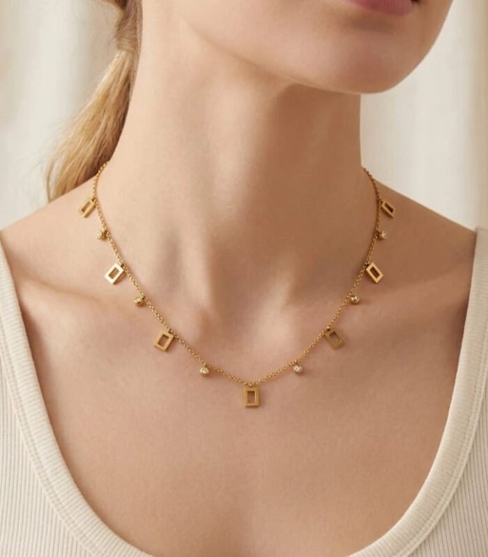 Golden Geometric Charm Tanmaniya