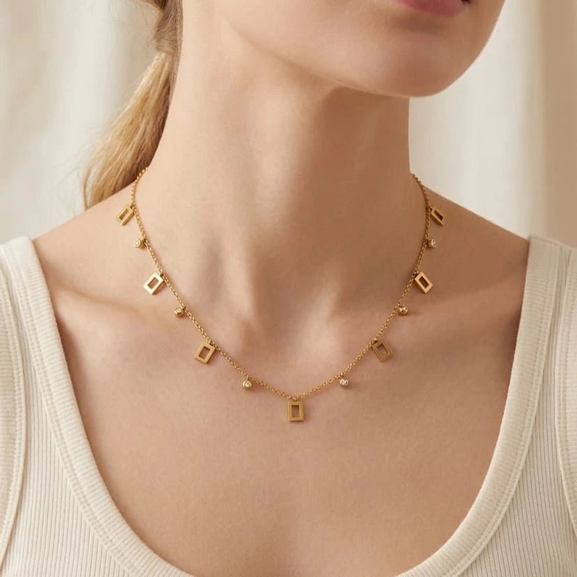 Golden Geometric Charm Tanmaniya