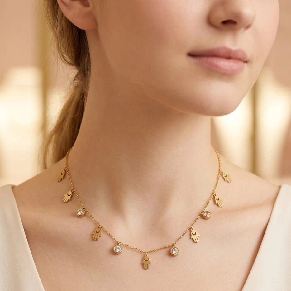 Golden Hamsa Charm Tanmaniya
