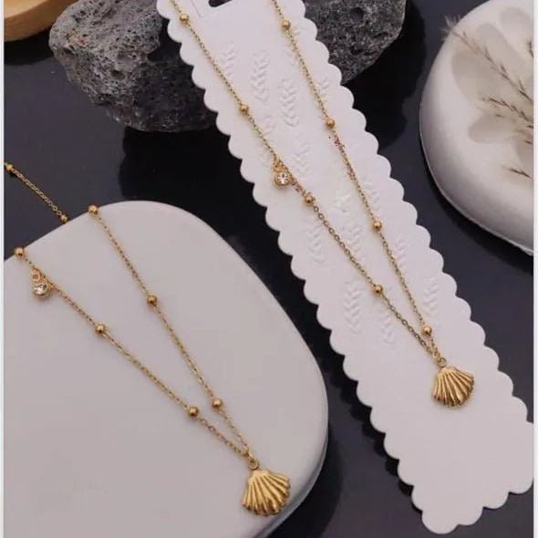 Golden Seashell Layered Necklace