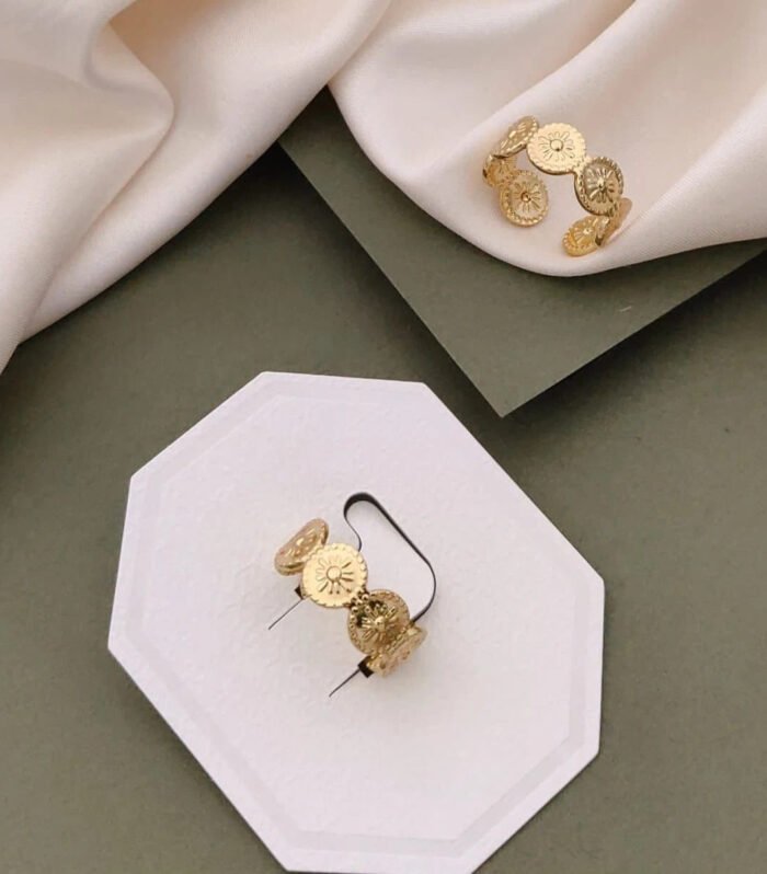 Golden Blossom Disc Adjustable Ring