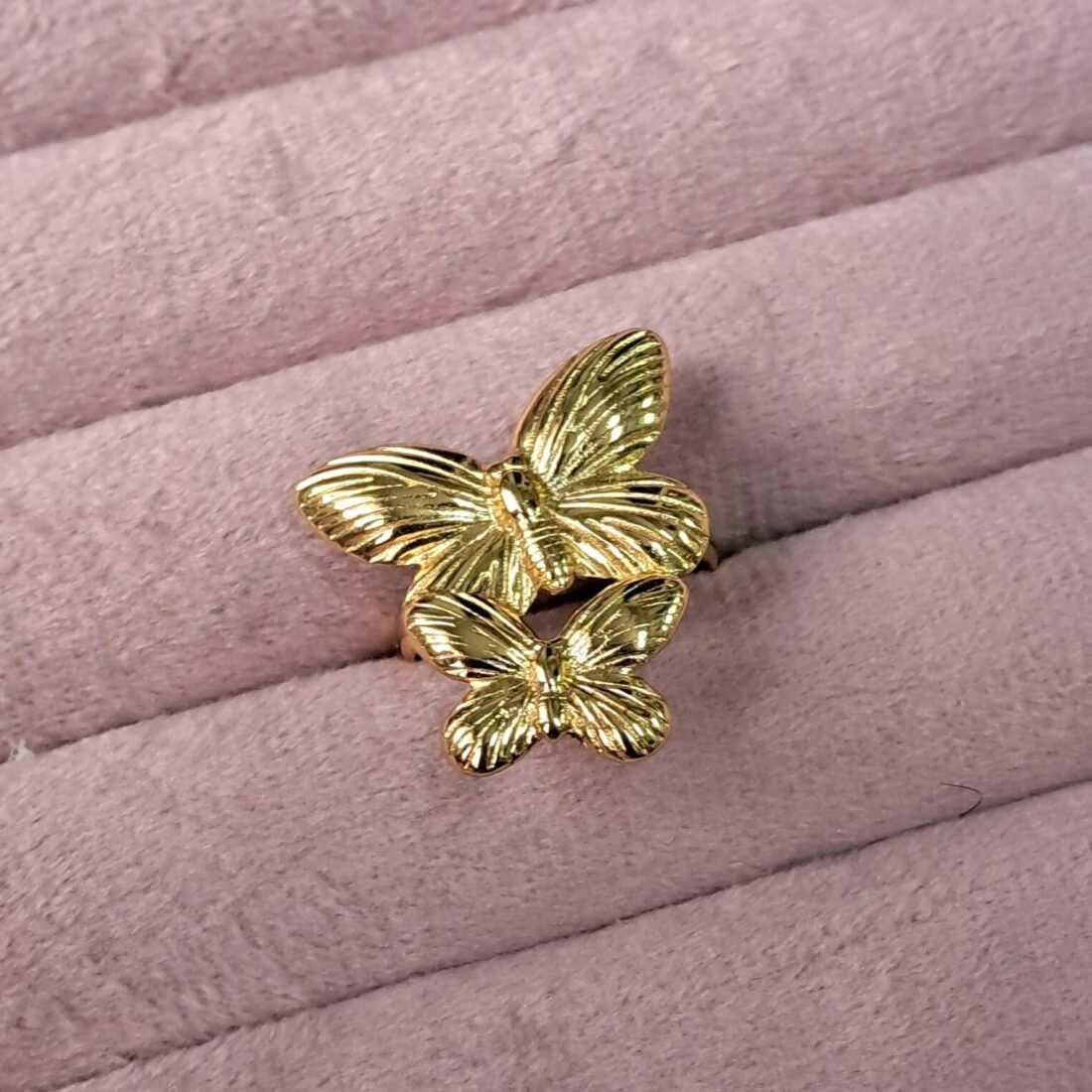 Golden Butterfly Duo Ring