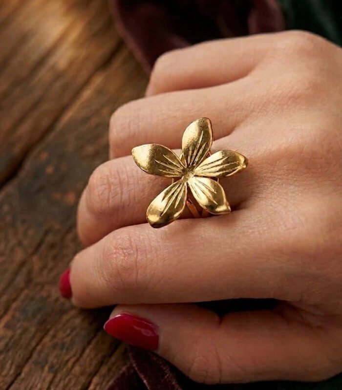 Golden Blossom Statement Ring