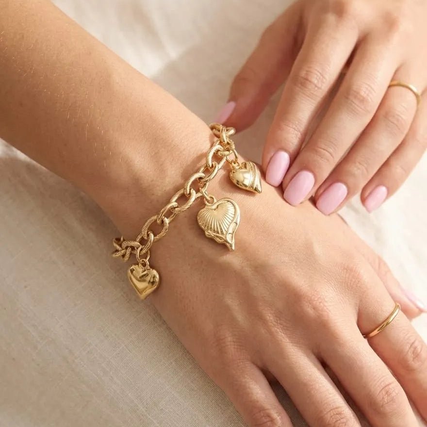 Amoura Golden Heart Charm Bracelet