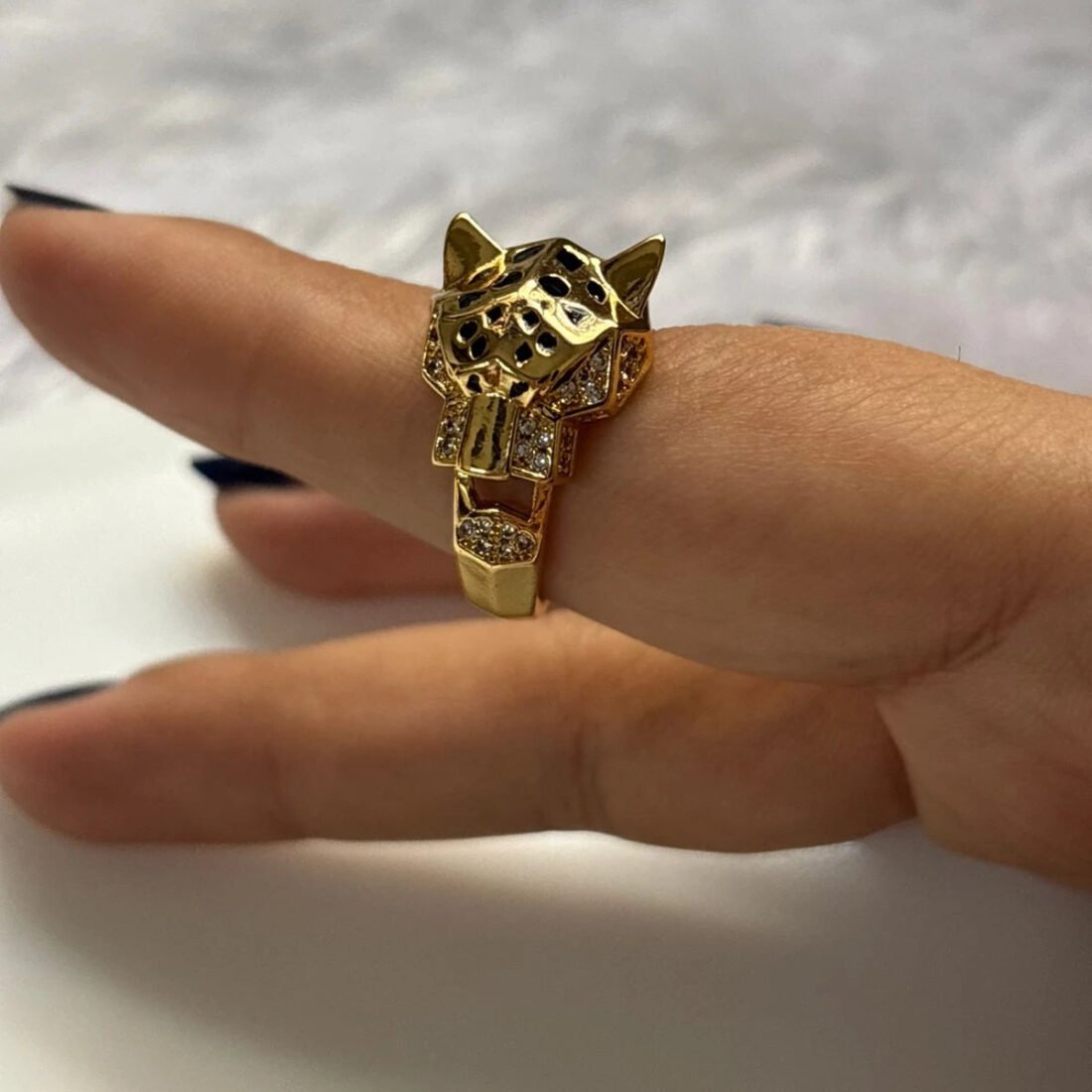 Golden Leopard Guardian Ring