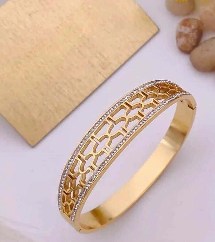 Lattice Diamond Gold Kada