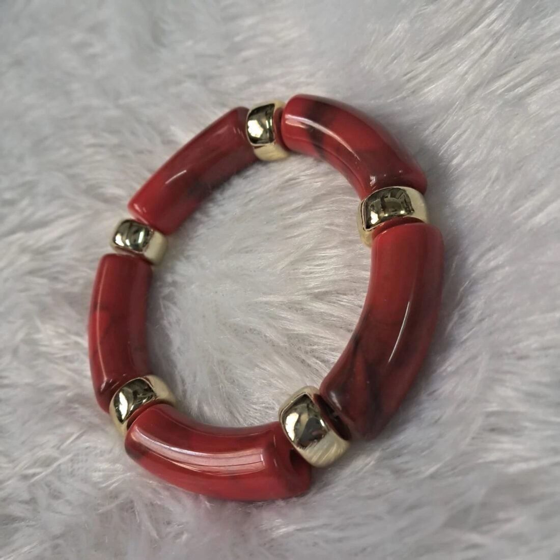 Ruby Ember Tube Bracelet