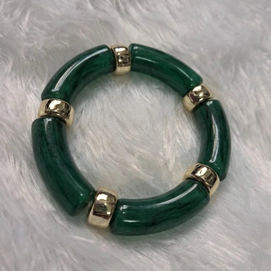 Emerald Glow Tube Bracelet