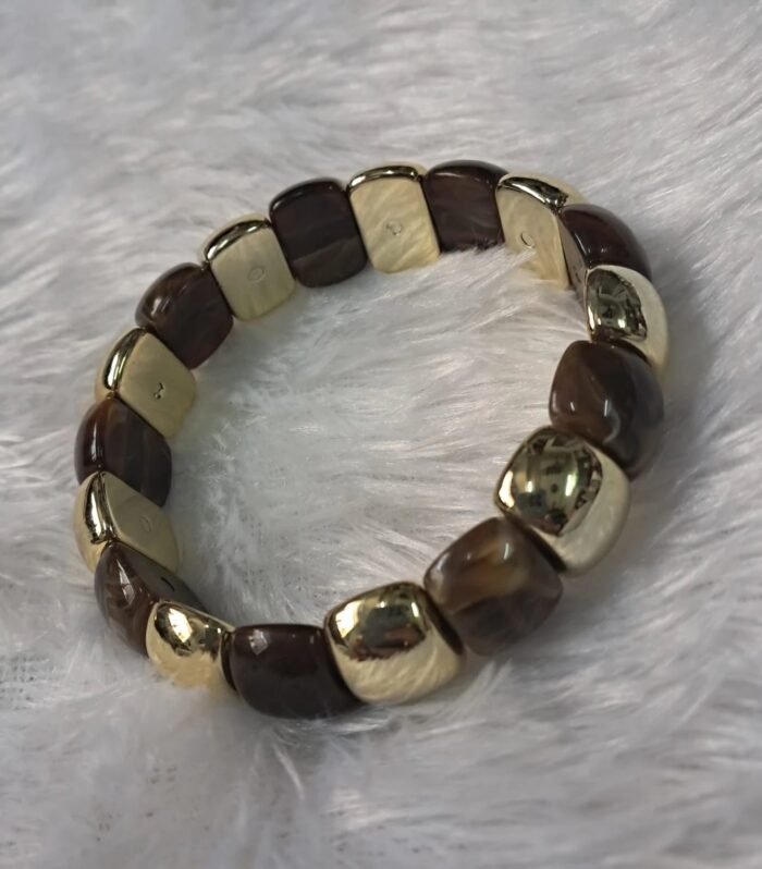 Mocha Marble Link Bracelet