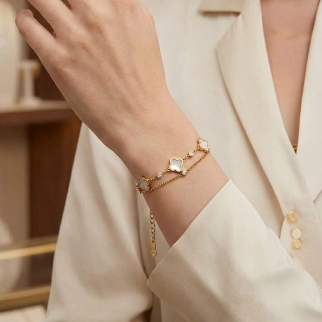 Lunavelle Clover Charm Bracelet