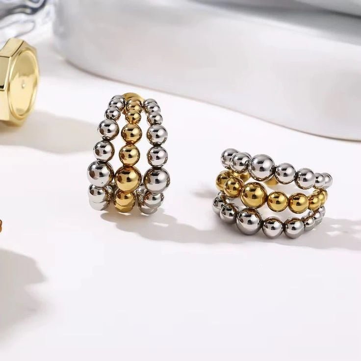 Vintage Gold Disc Stud Earrings