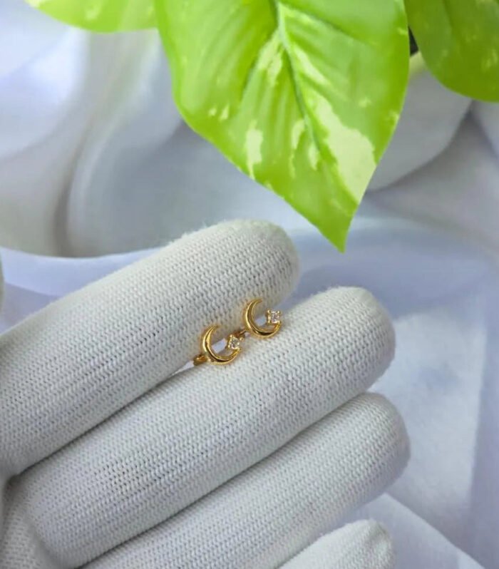 Moon Crystal Gold Ear Piercing