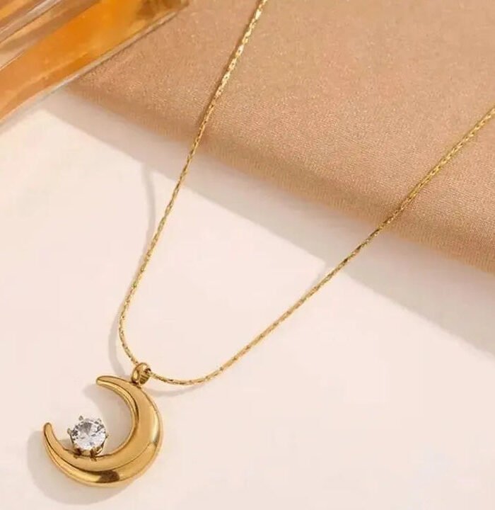 Lunara Crystal Moon Necklace
