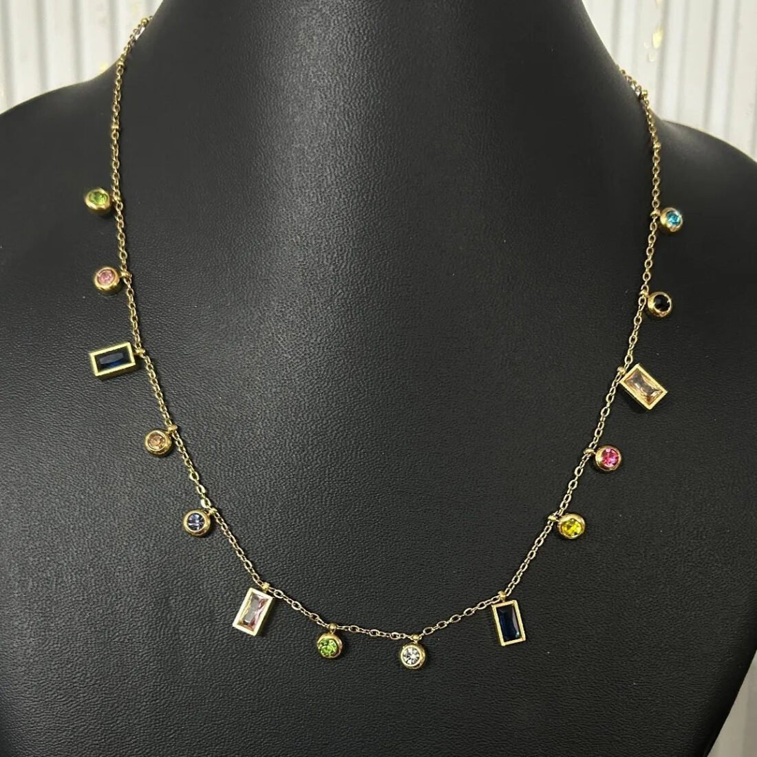 Multicolor Gemstone Chain Tanmaniya Neckalce
