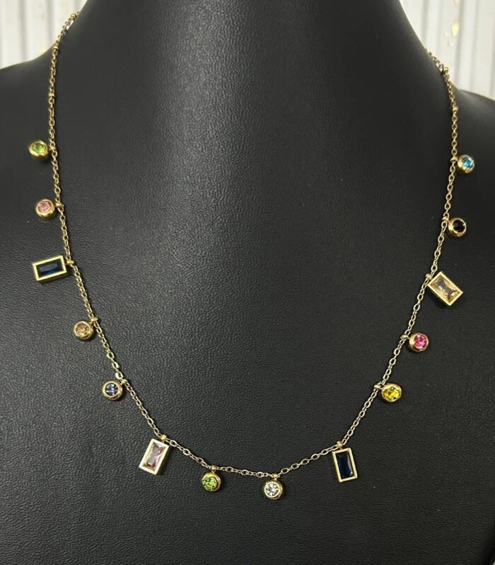Multicolor Gemstone Chain Tanmaniya Neckalce