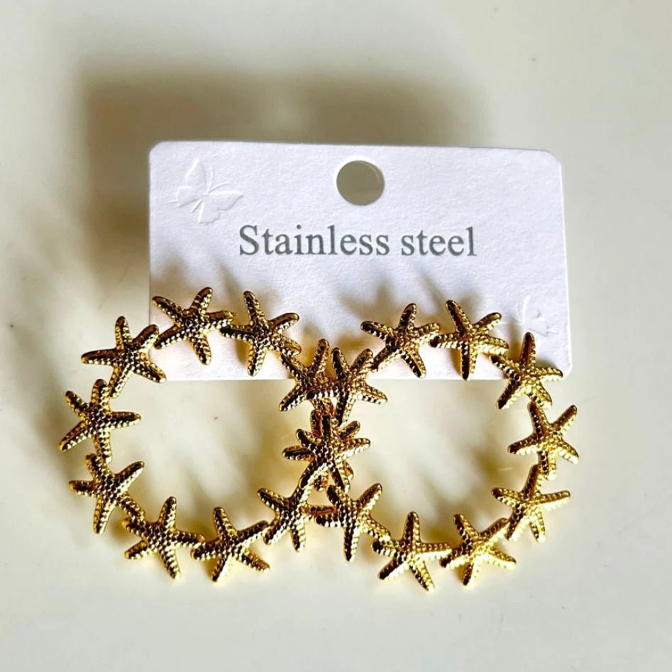 Ocean Starfish Hoop Earrings