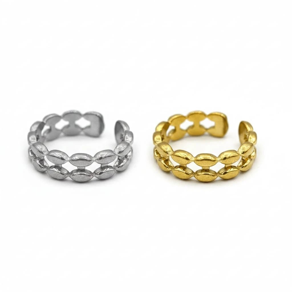 Luna Oval Link Duo Ring