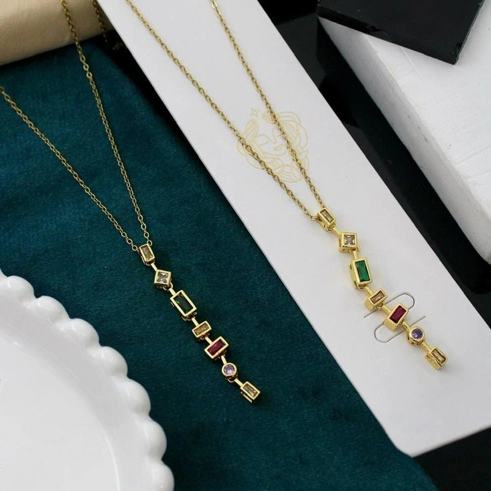 Prism Gemline Gold Necklace