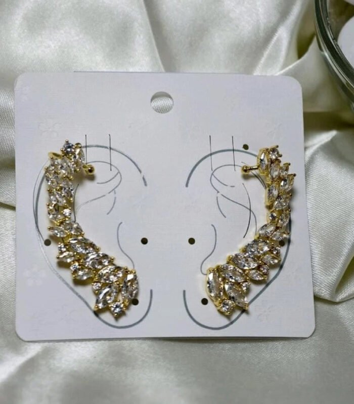 Regal Vine Crystal Cuff Earrings