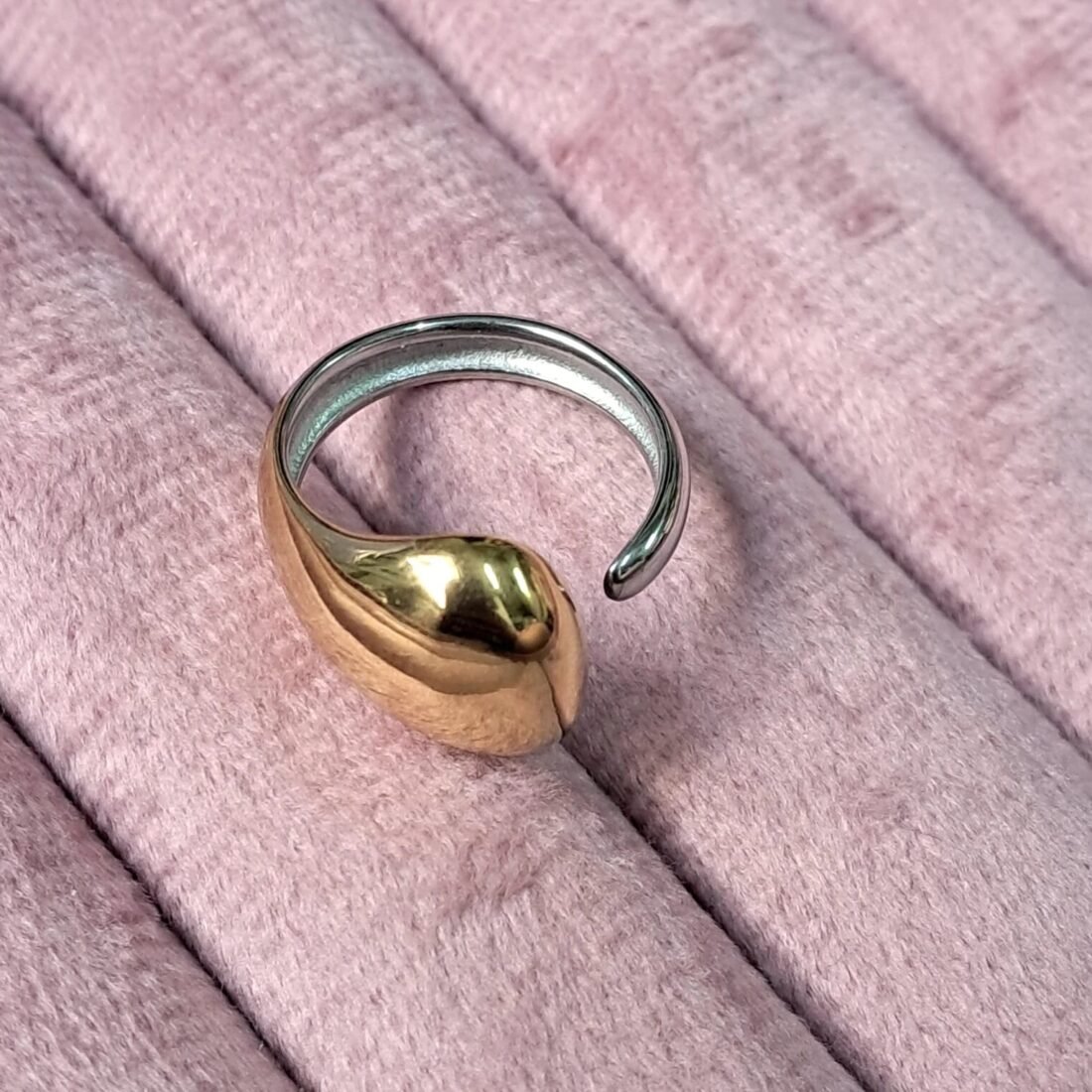 Dual-Tone Open Band Minimalist Ring
