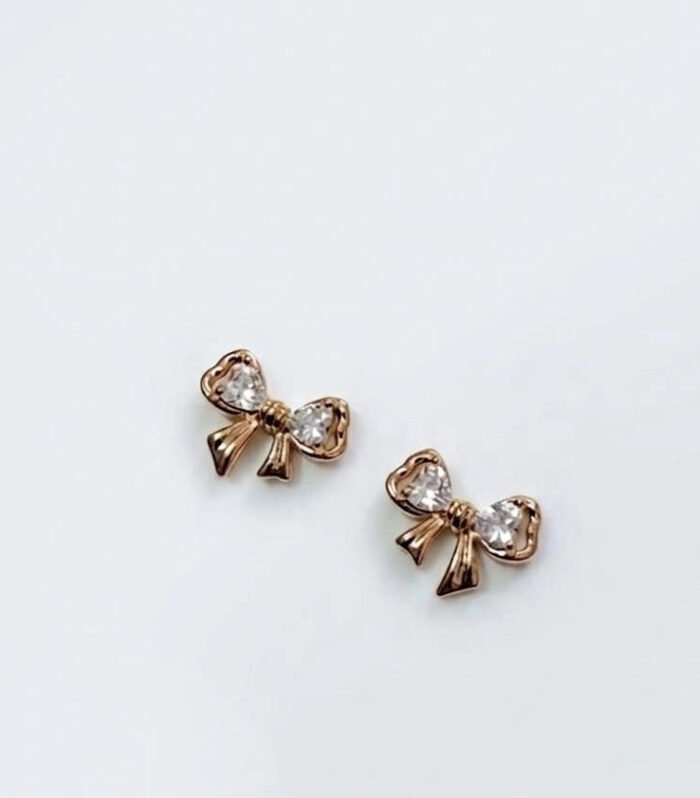 Roselle Crystal Bow Stud Earrings