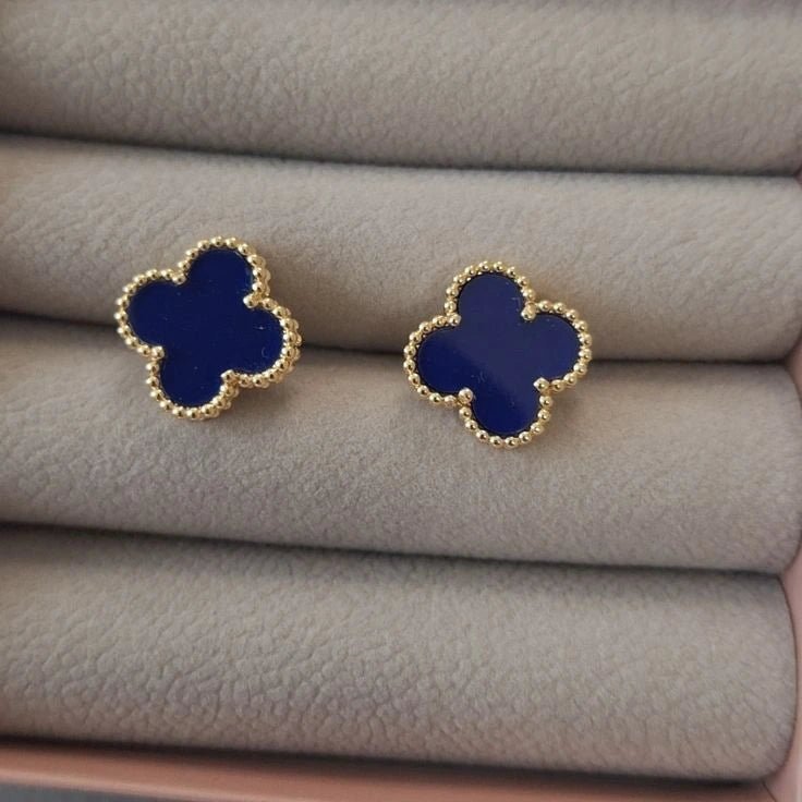 Royal Blue Clover Studs