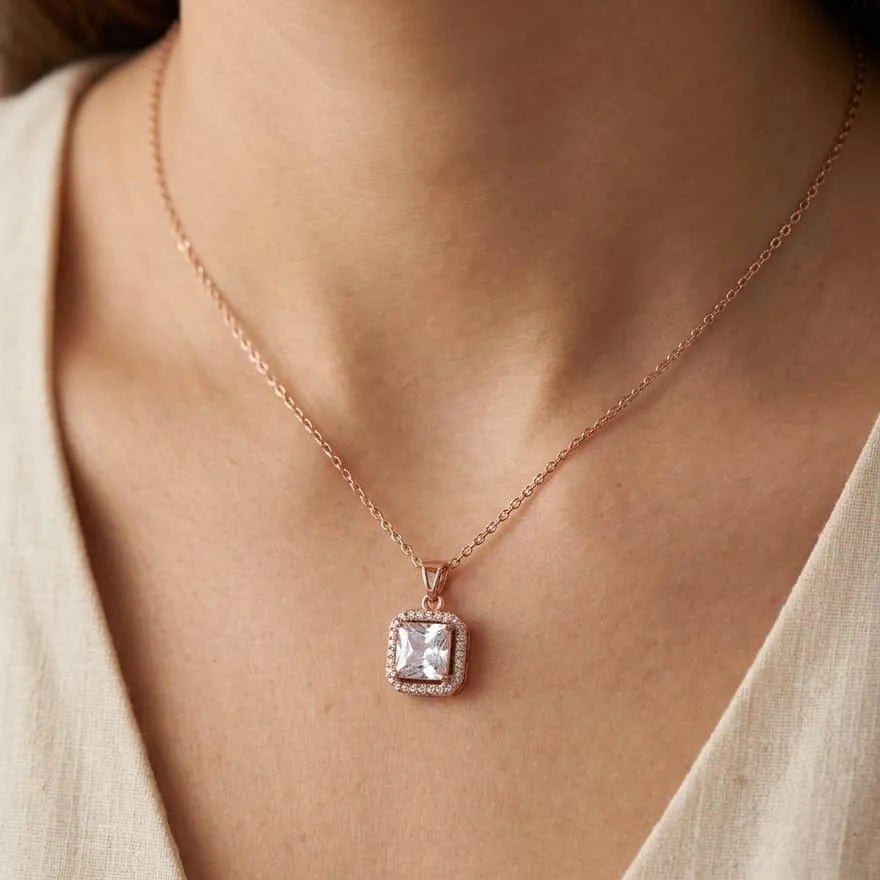Royal Crystal Square Necklace
