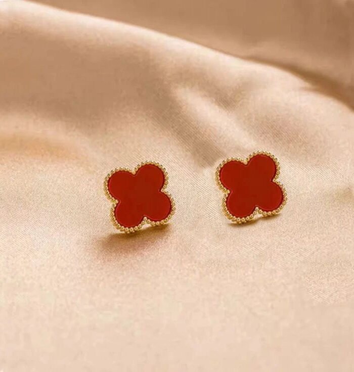 Ruby Clover Elegance Studs