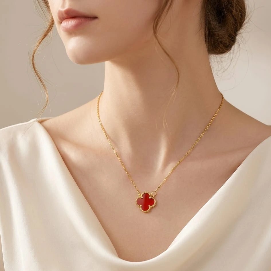 Ruby Clover Grace Necklace