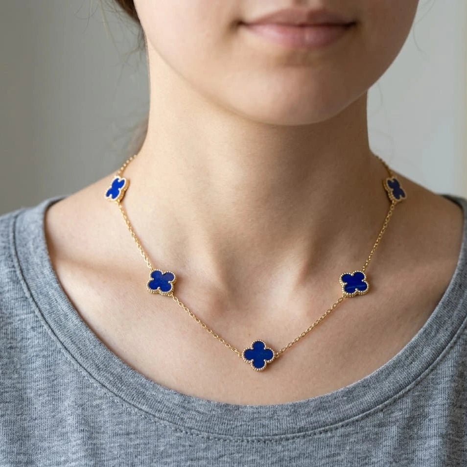 Sapphire Clover Luxe Layered Necklace