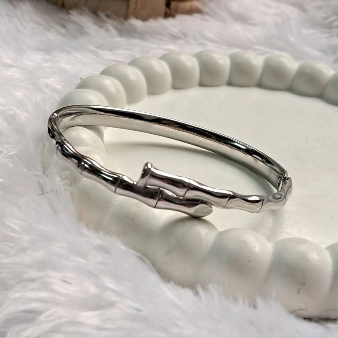 Silver Bamboo Texture Kada