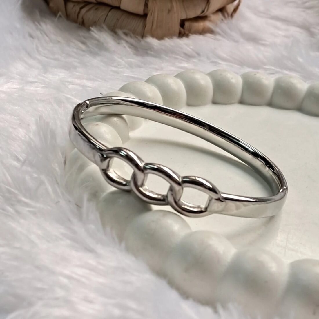 Silver Chain Link Kada
