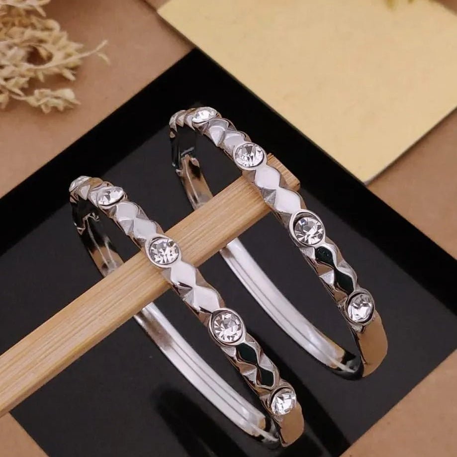 Silver Diamond Studded Kada