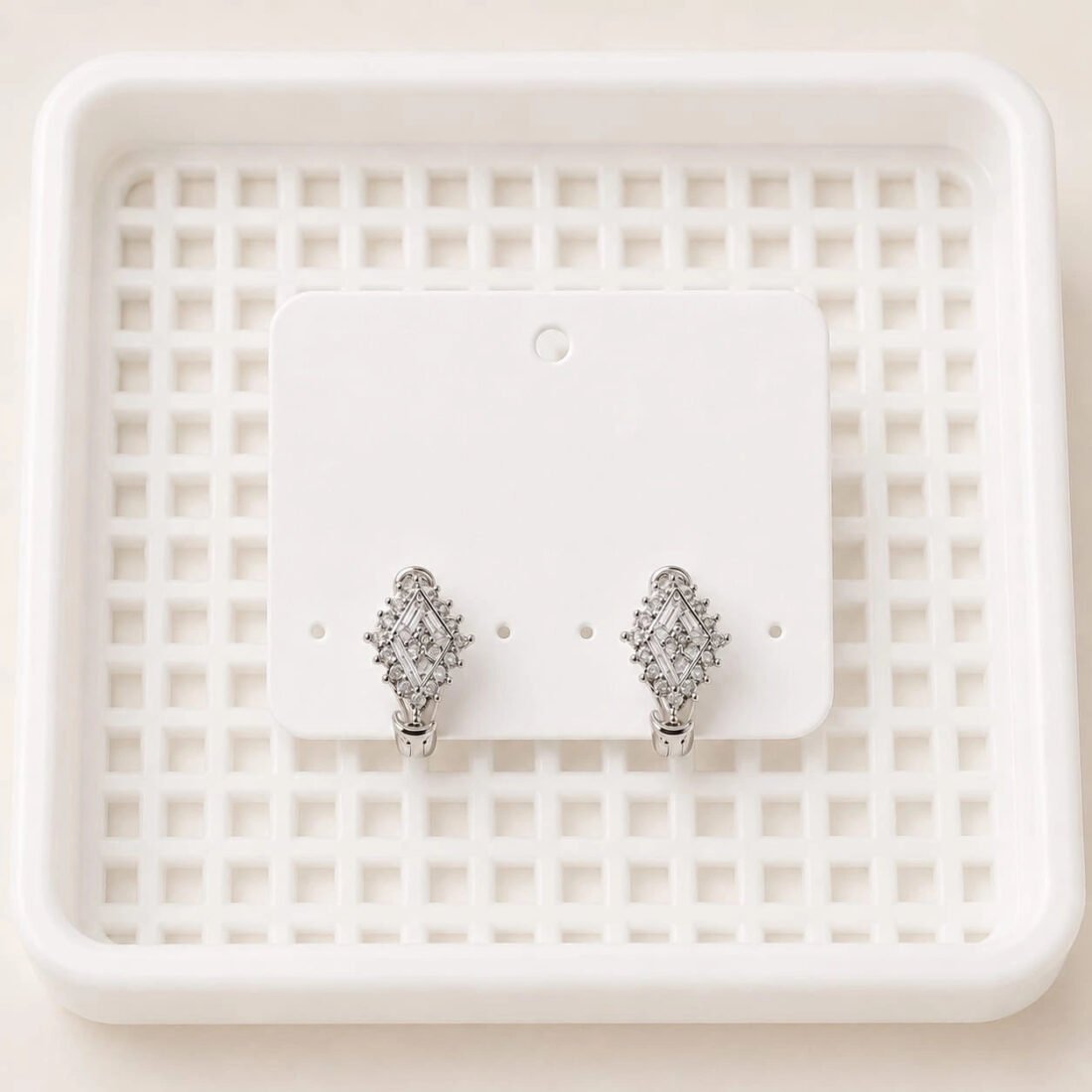 Silver Regal Diamond Hoops