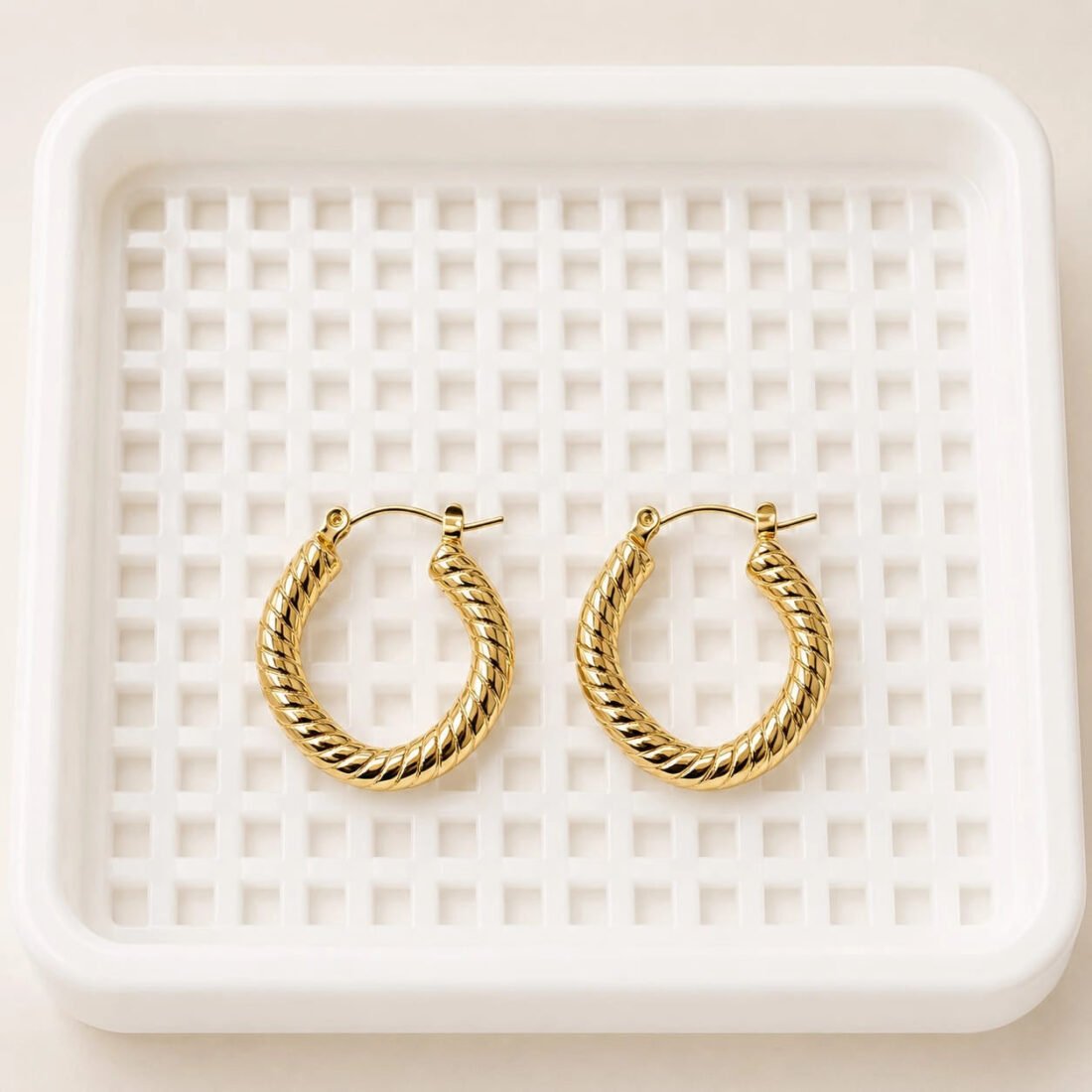 Valencia Twist Gold Hoop Earrings