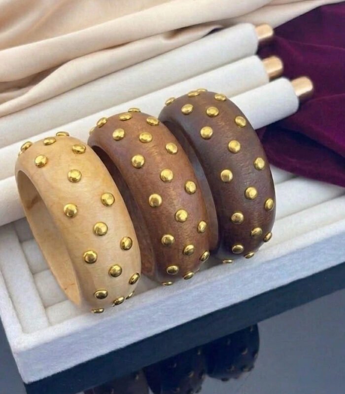 Golden Dot Wooden Kada