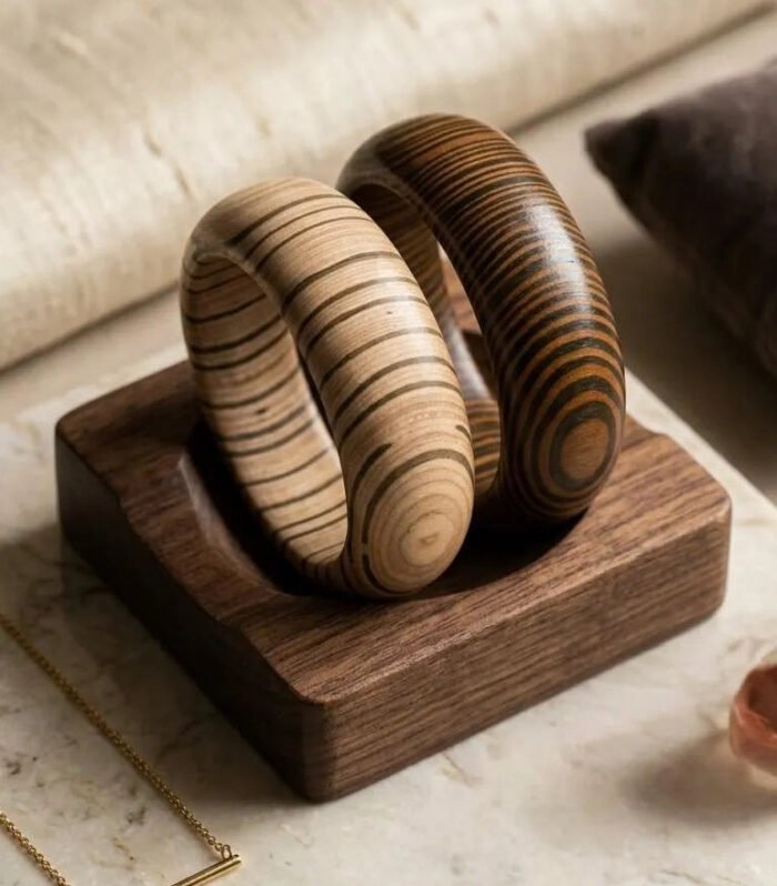 Dual Grain Artisan Wooden Kada