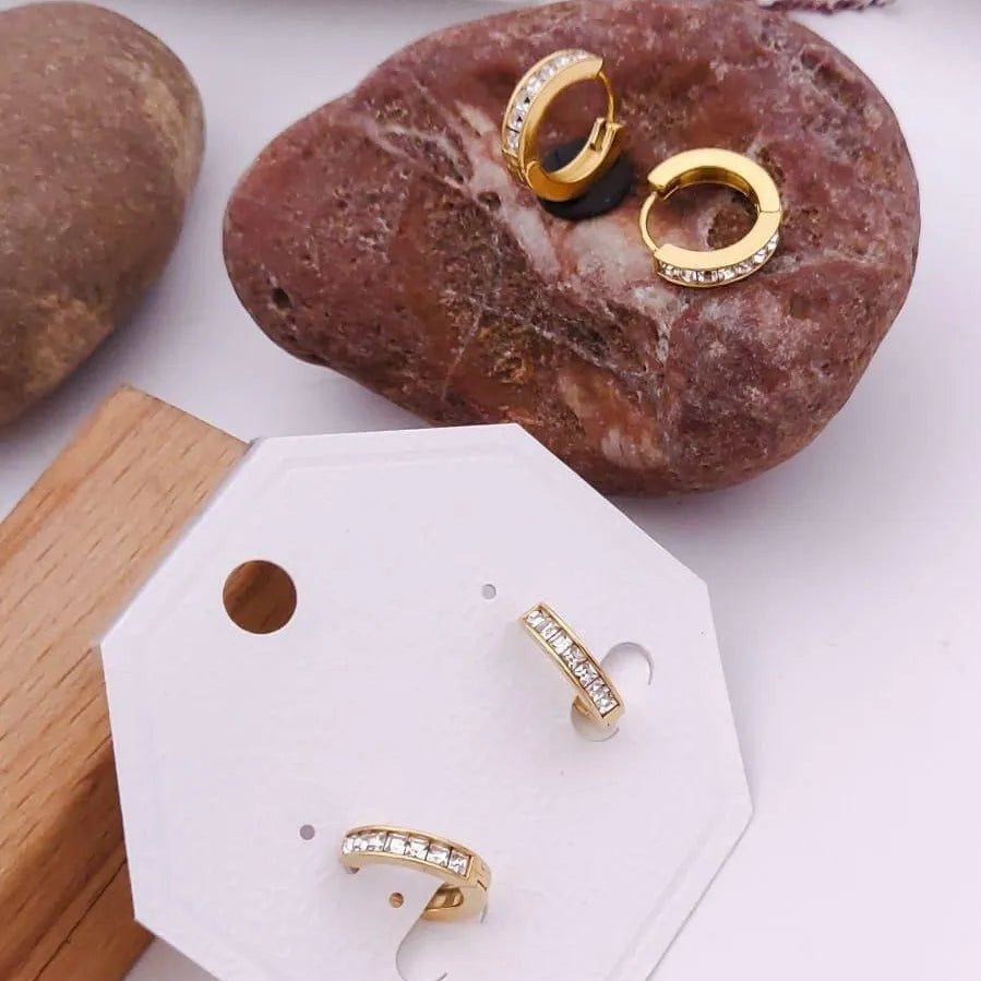 Channel-Set Crystal Hoop Earrings