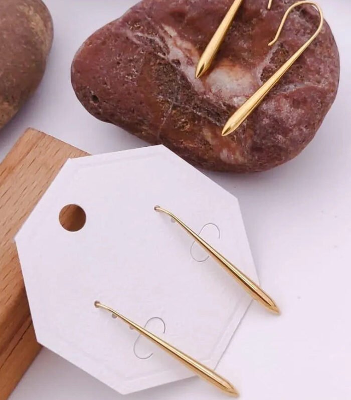 Elegant Long Drop Gold Earrings