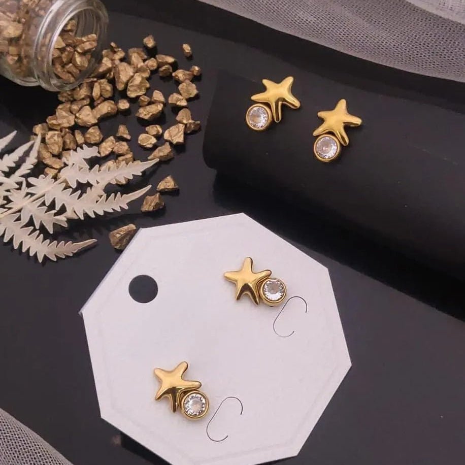 Starfish Gold Stud Earrings