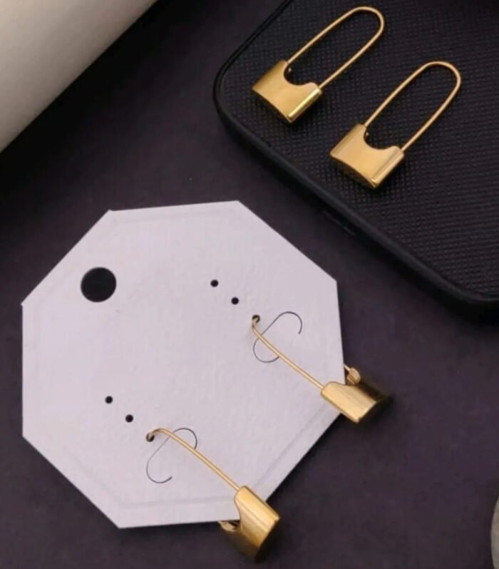 Modern Lock Drop Earrings