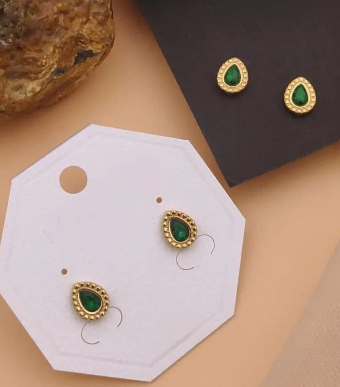 Teardrop Emerald Stud Earrings
