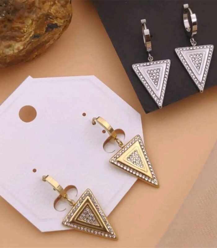 Triangle Crystal Drop Earrings